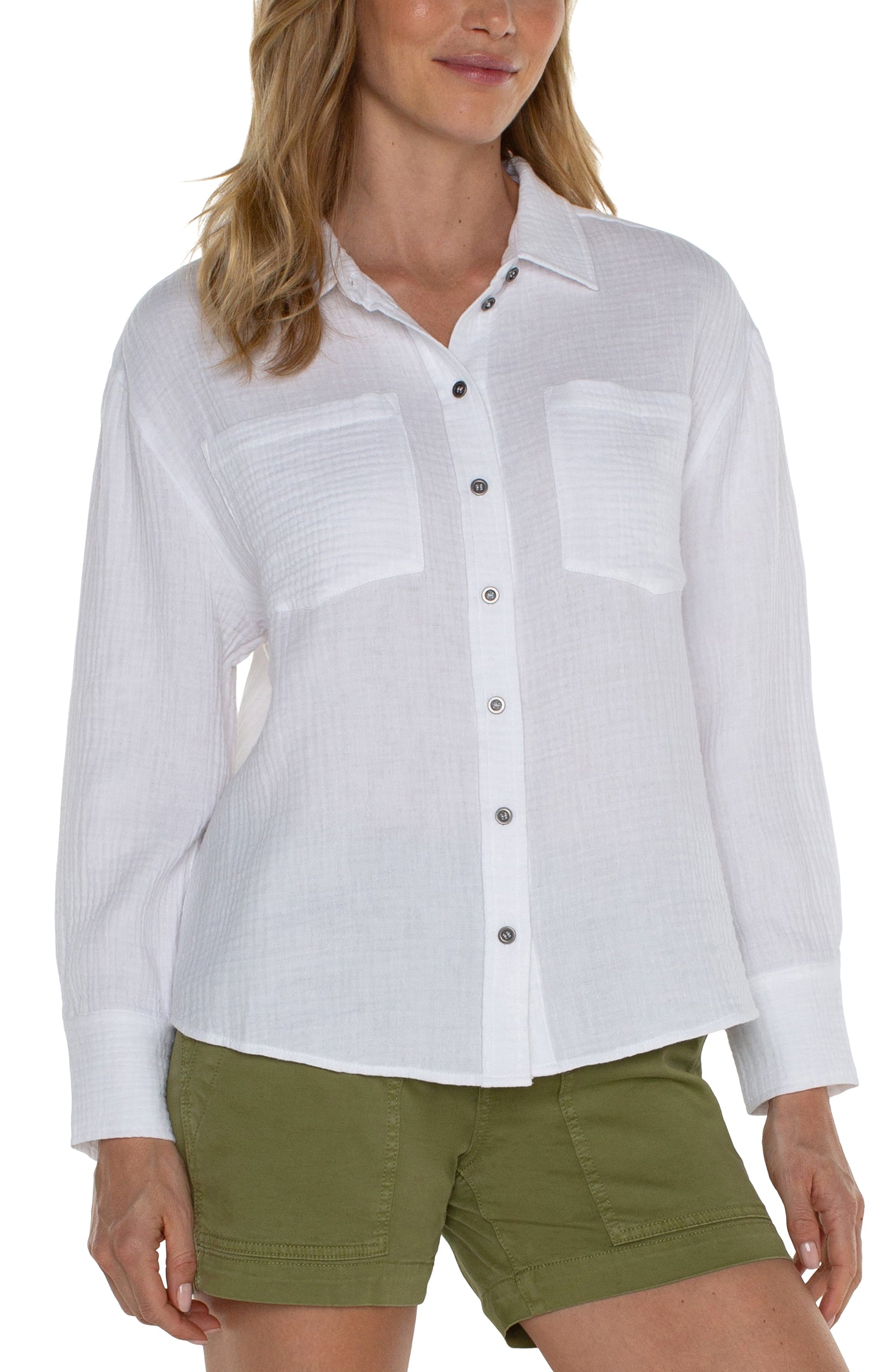 long sleeve button front shirt