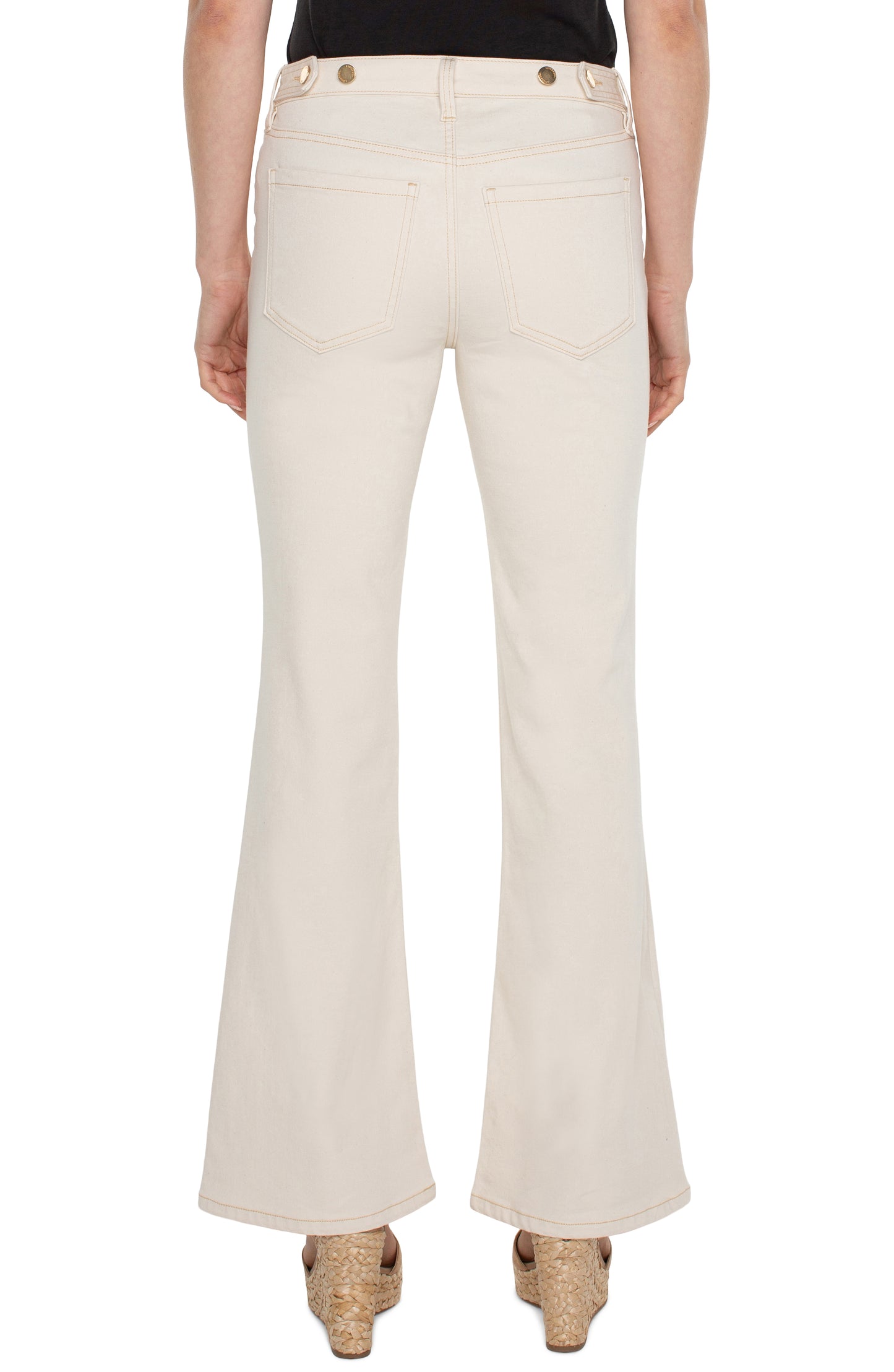 hannah high rise utility flare w/cinch back detail
