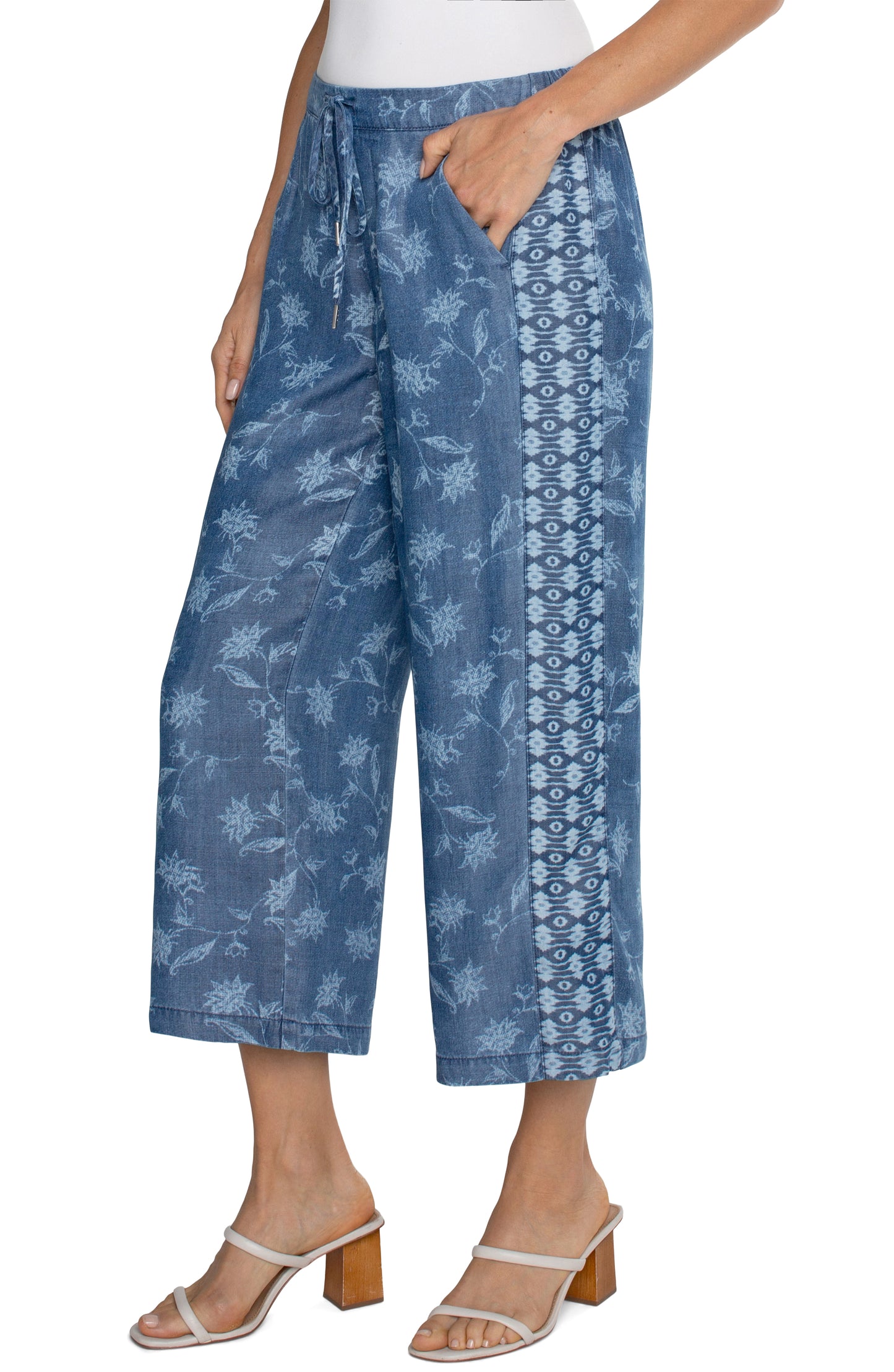 pull on wide leg crop trouser