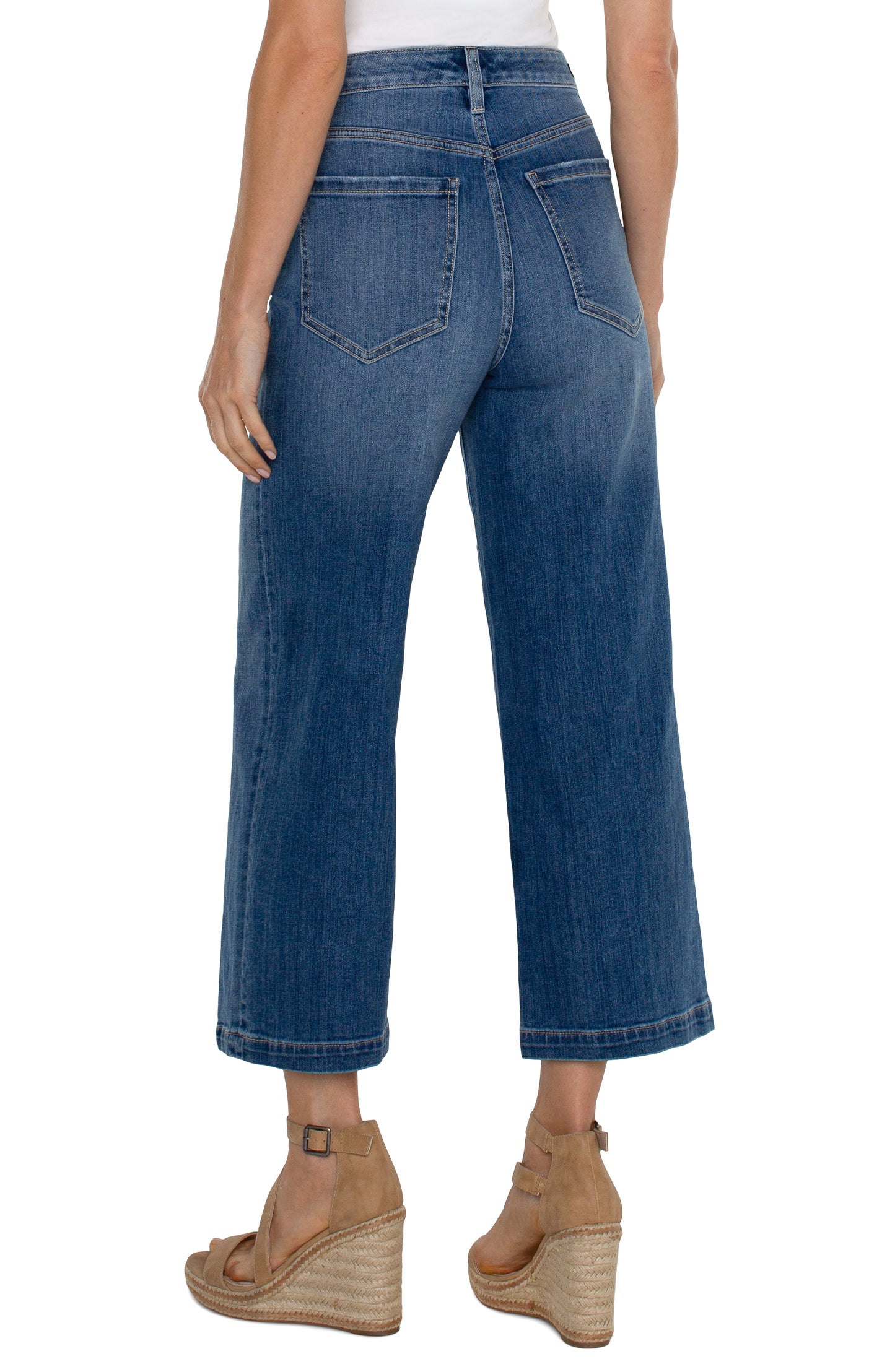 stride high rise wide leg w/ center front seam detail 26"ins