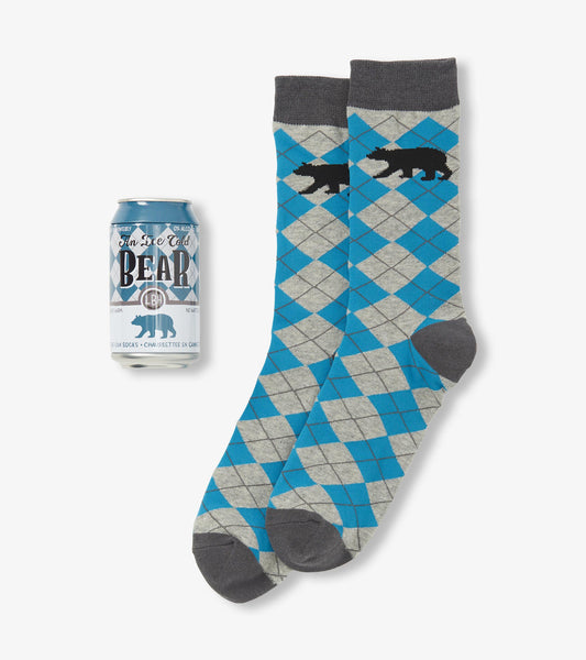 Men's ice cold bear men's beer can socks