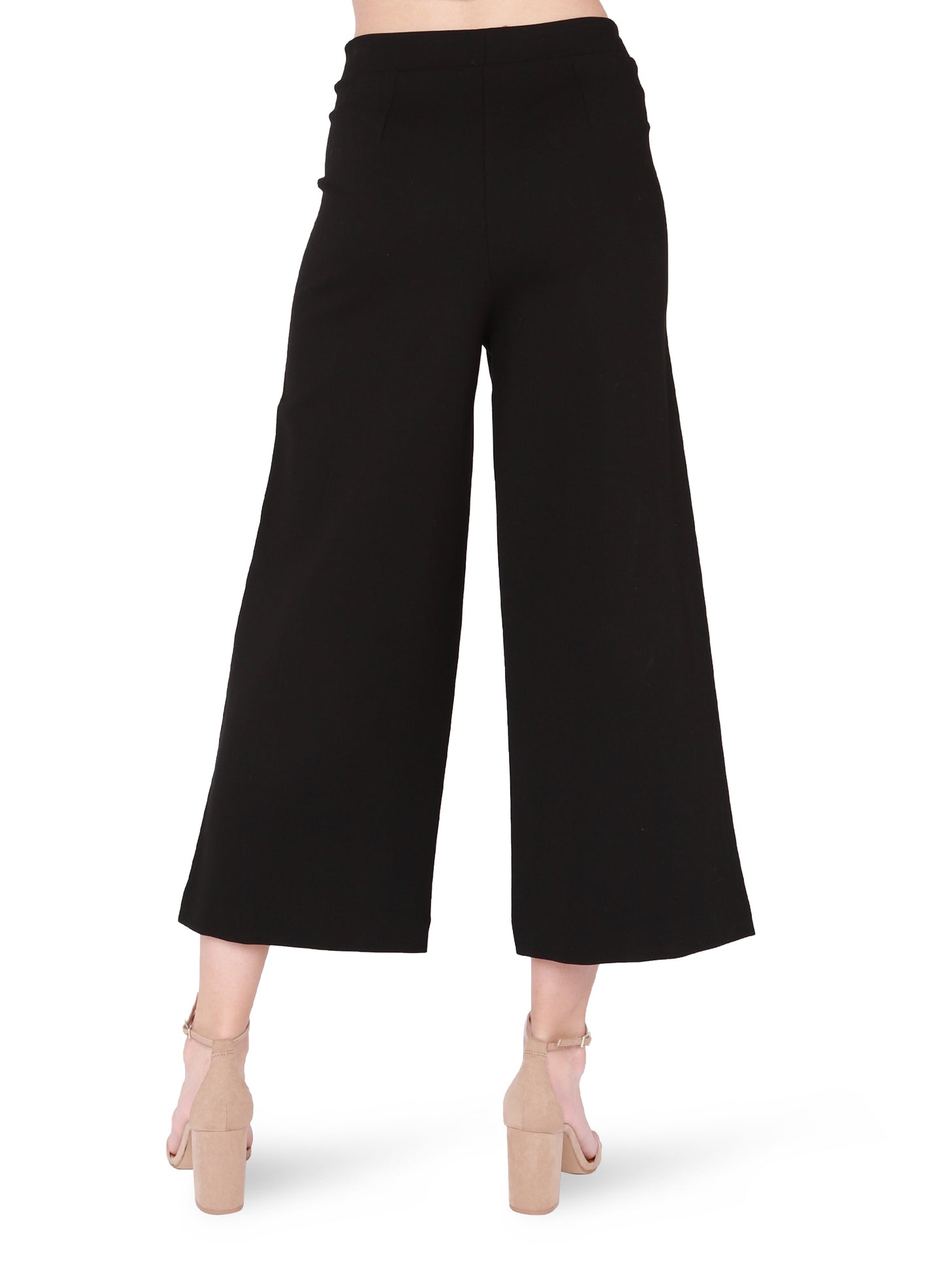 WIDE LEG PONTE CROPPED PANT