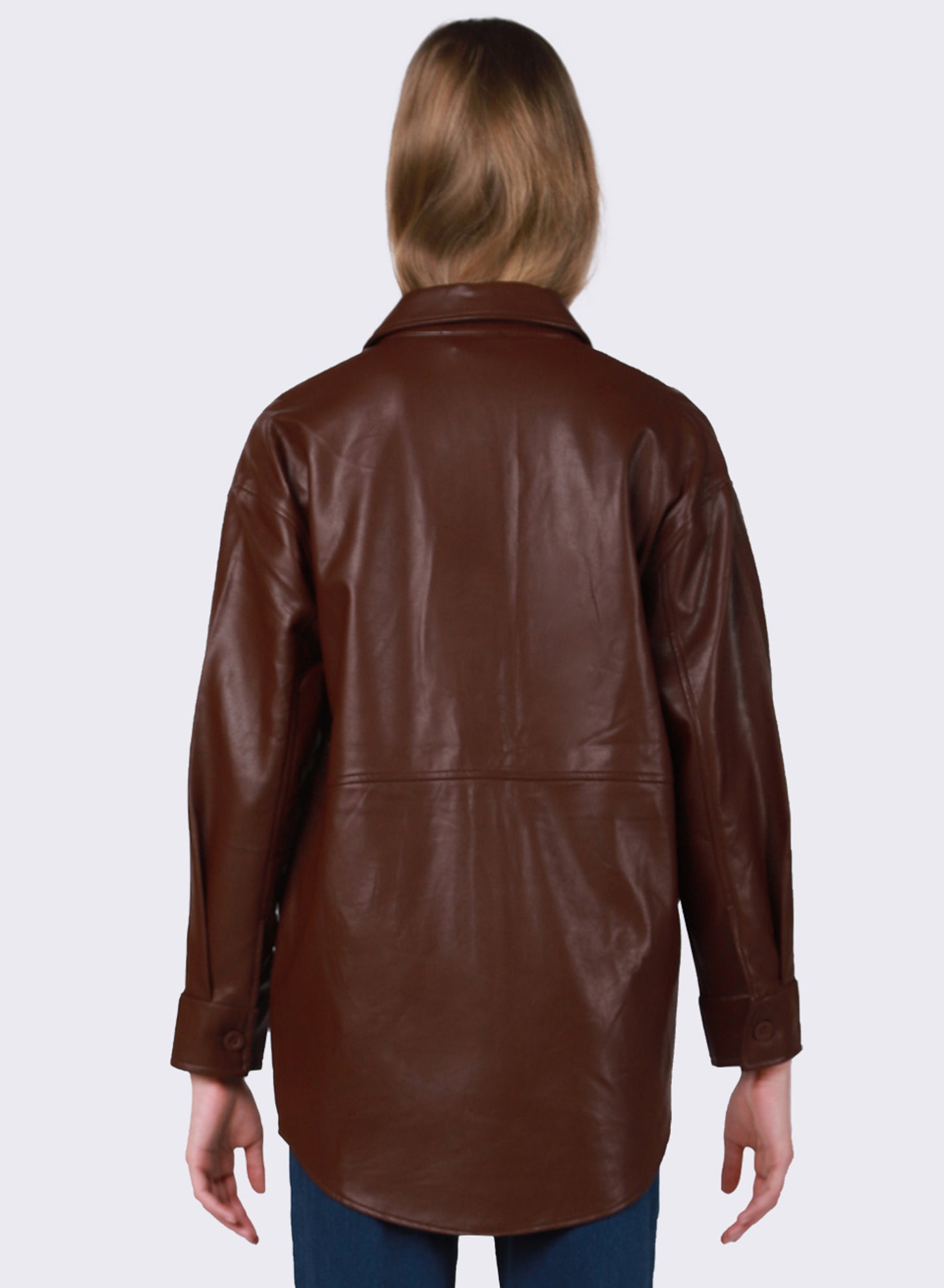 FAUX LEATHER OVERSHIRT