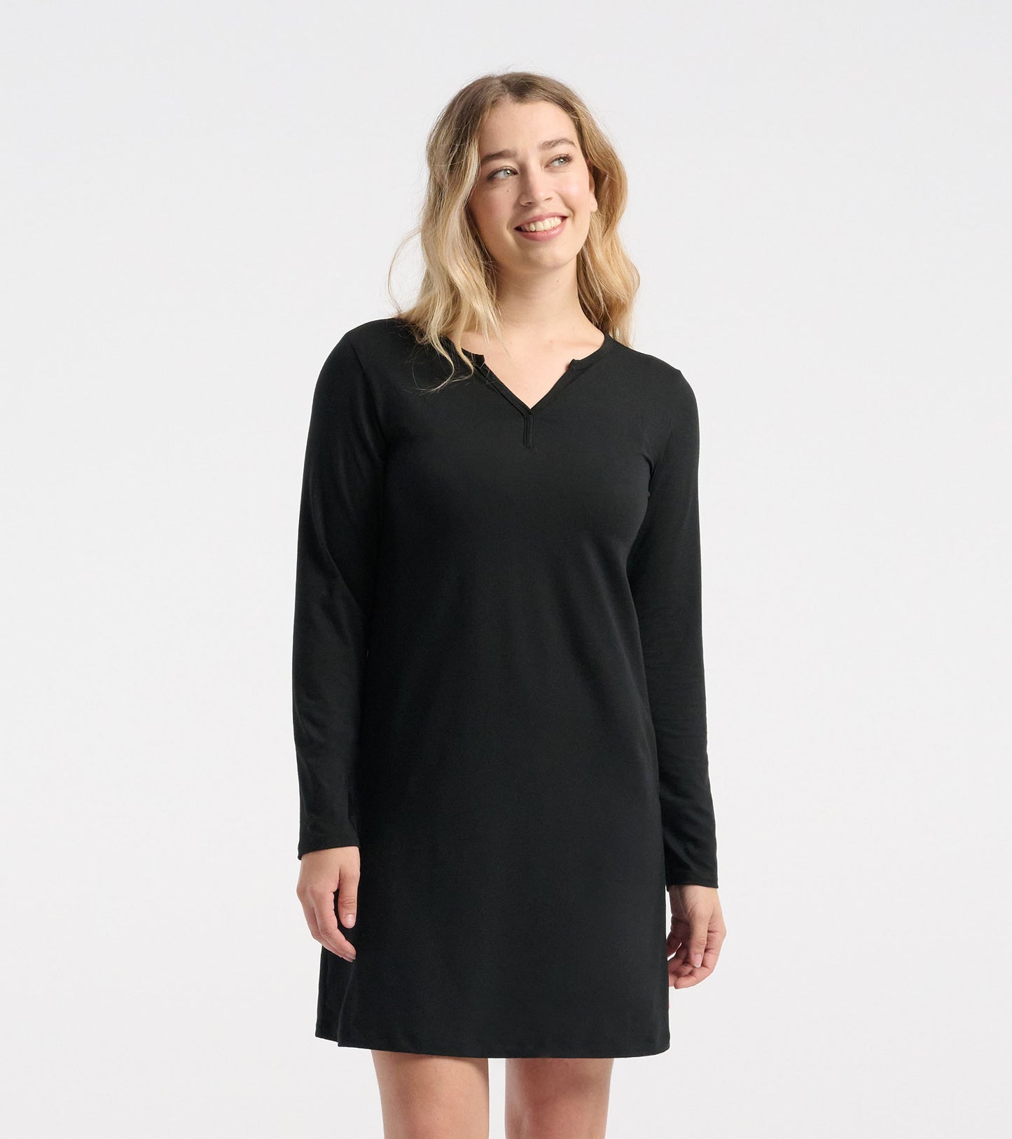 black long sleeve night dress in a bag