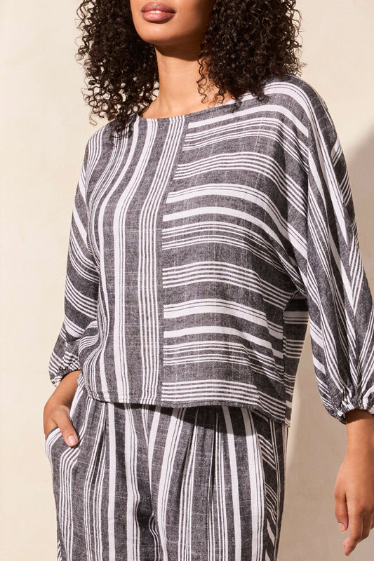 BOAT NECK BLOUSE W/DOLMAN SLEEVES