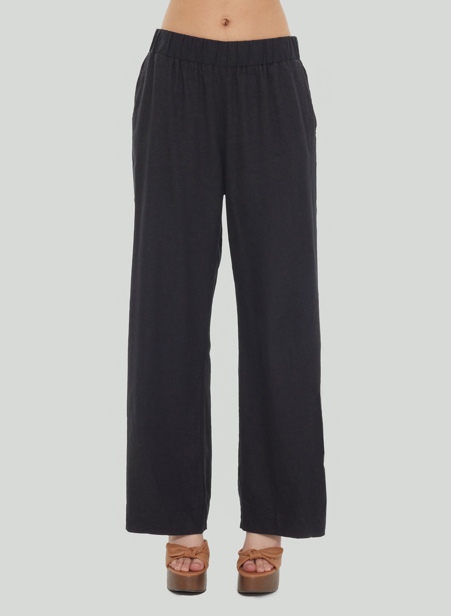 ELASTIC WAIST WIDE LEG PANT