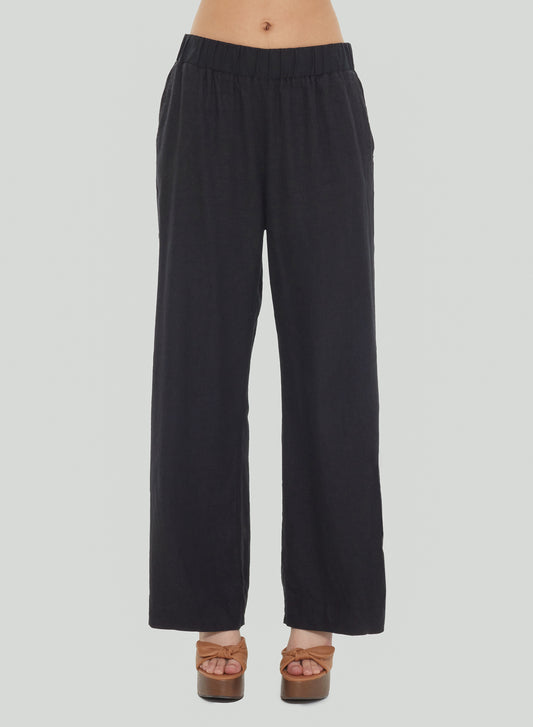 ELASTIC WAIST WIDE LEG PANT