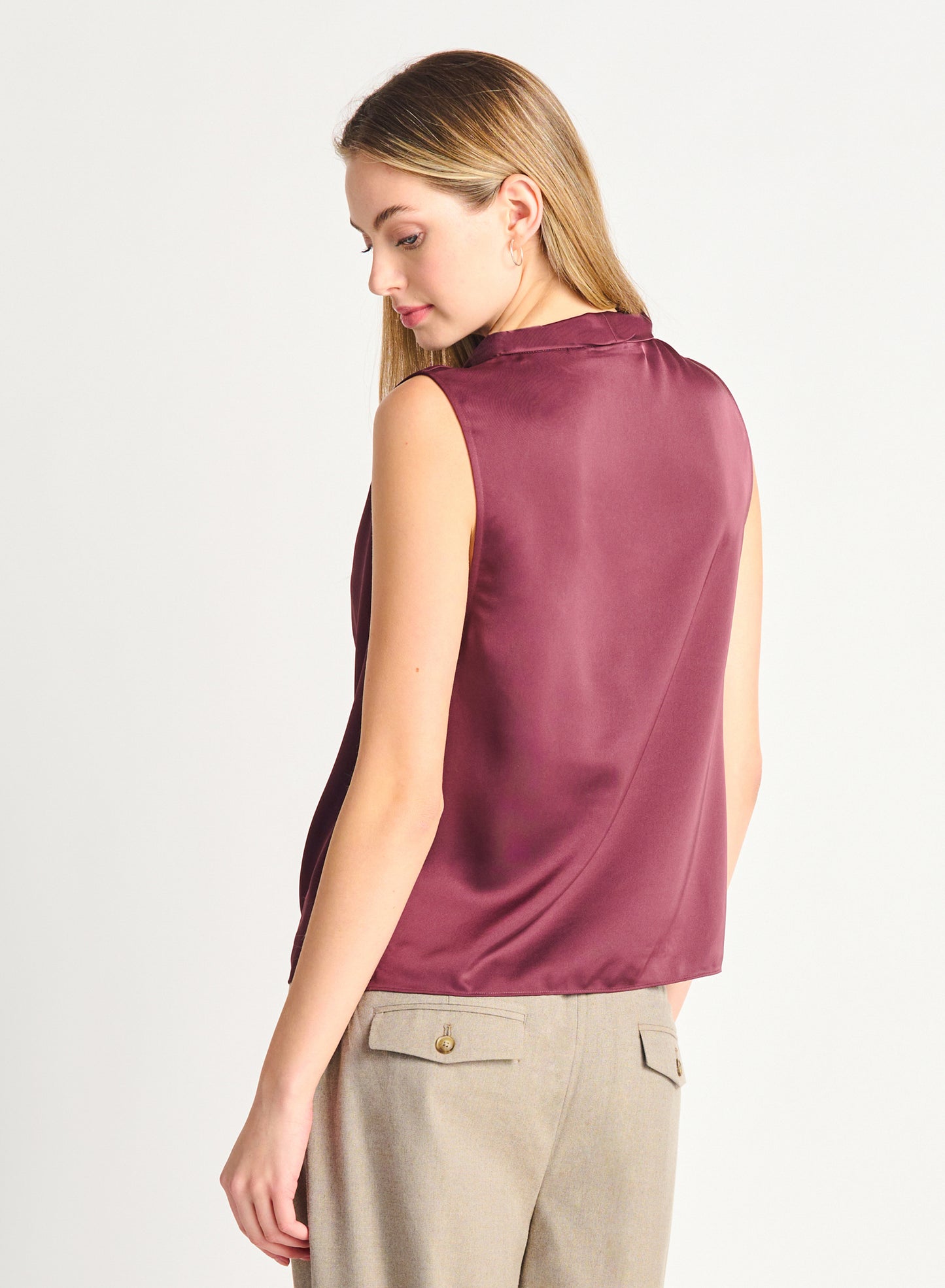 SATIN COWL NECK TOP