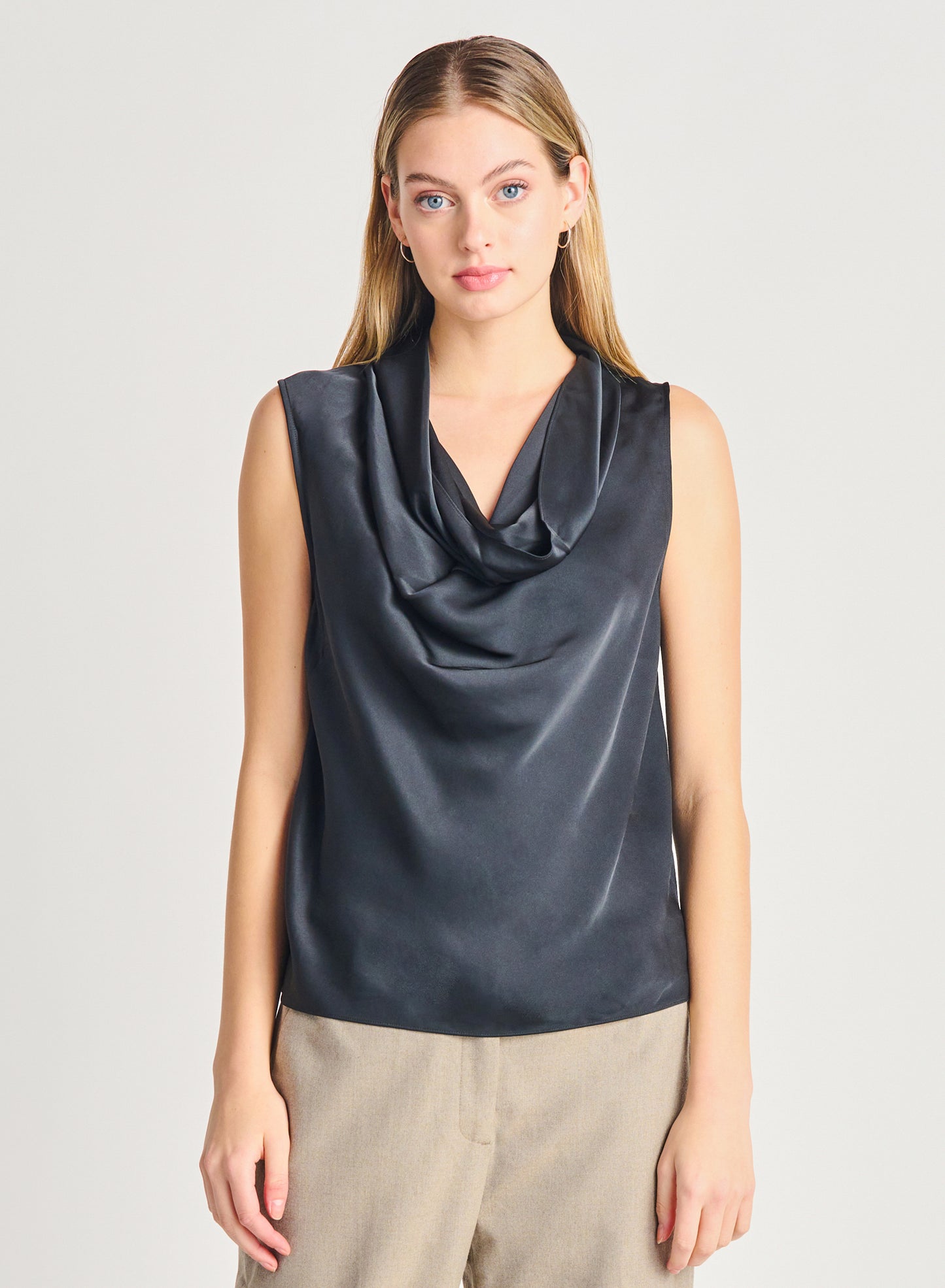 SATIN COWL NECK TOP