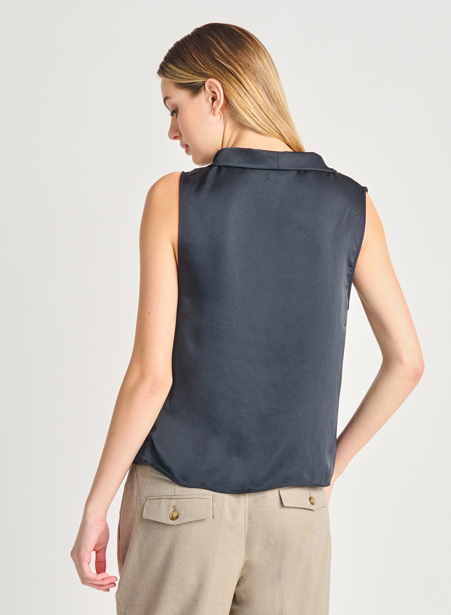 SATIN COWL NECK TOP