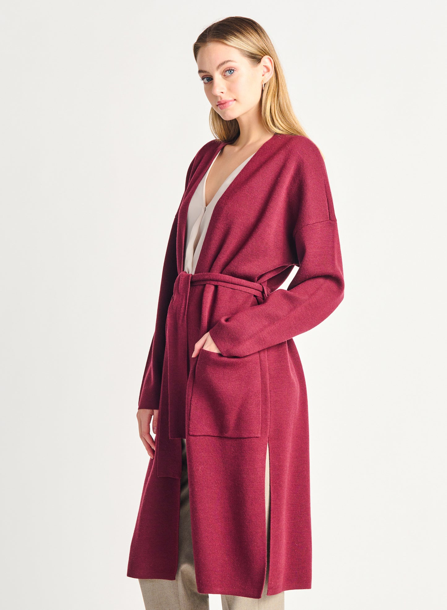 SHAWL COLLAR LONGLINE CARDIGAN