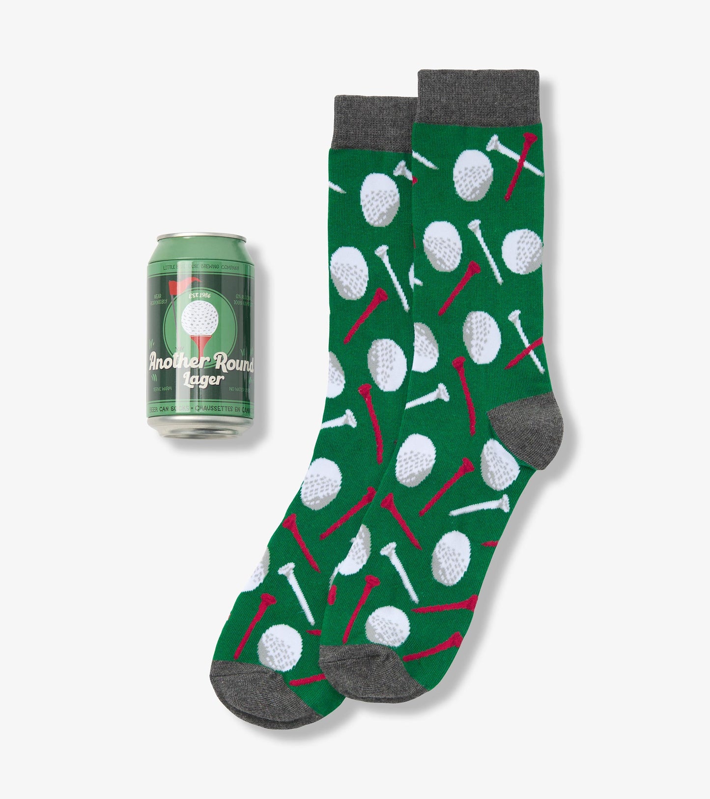 Men's balls and tees beer can sock