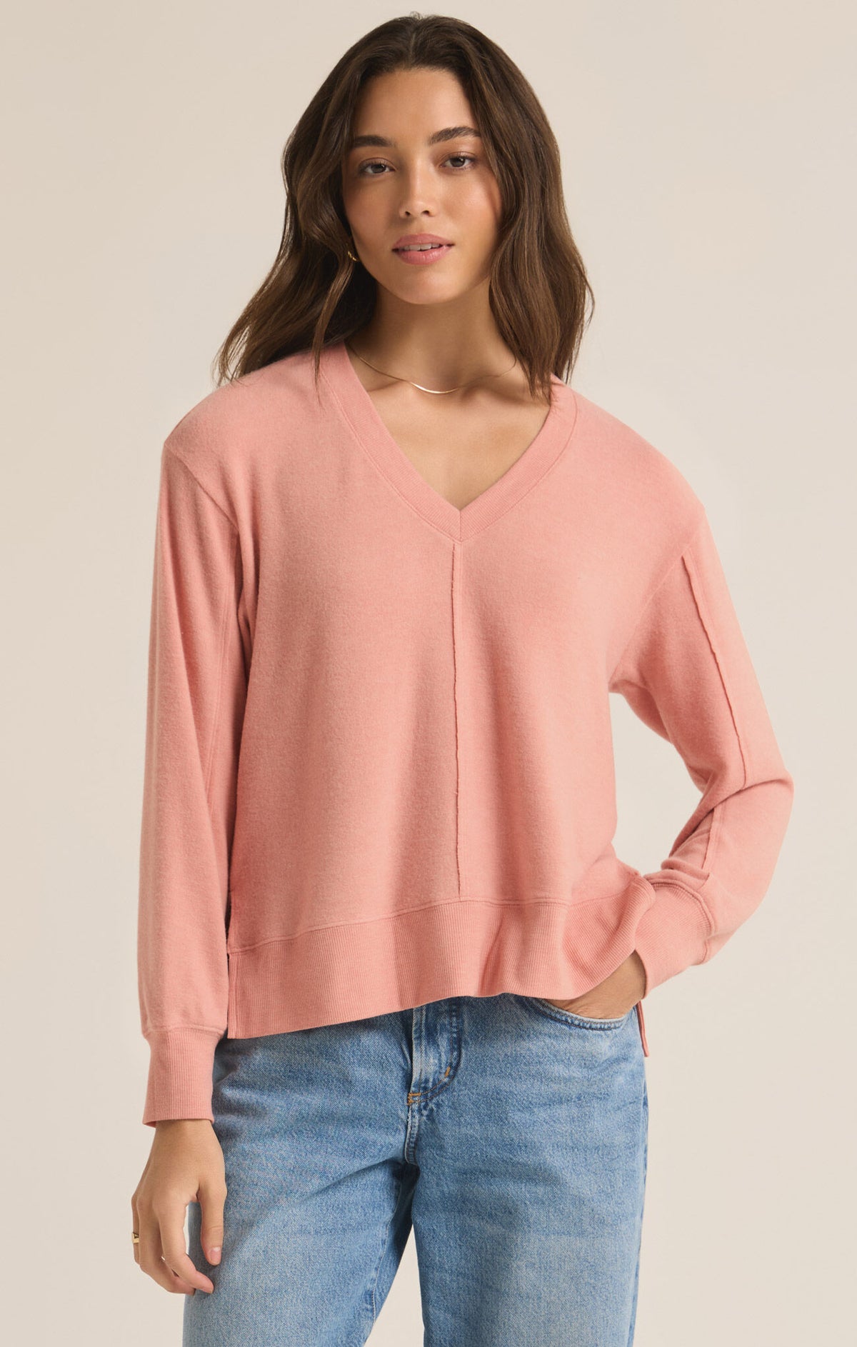 WILDER CLOUD VNECK LS TOP