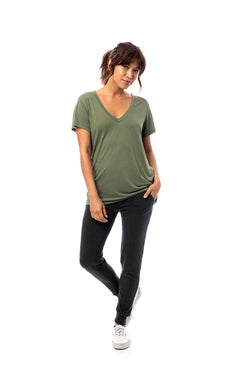 SLINKY JERSEY V-NECK T-SHIRT - Elements Berkeley