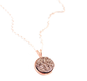 Ava Rose Gold Druzy Necklace - Elements Berkeley