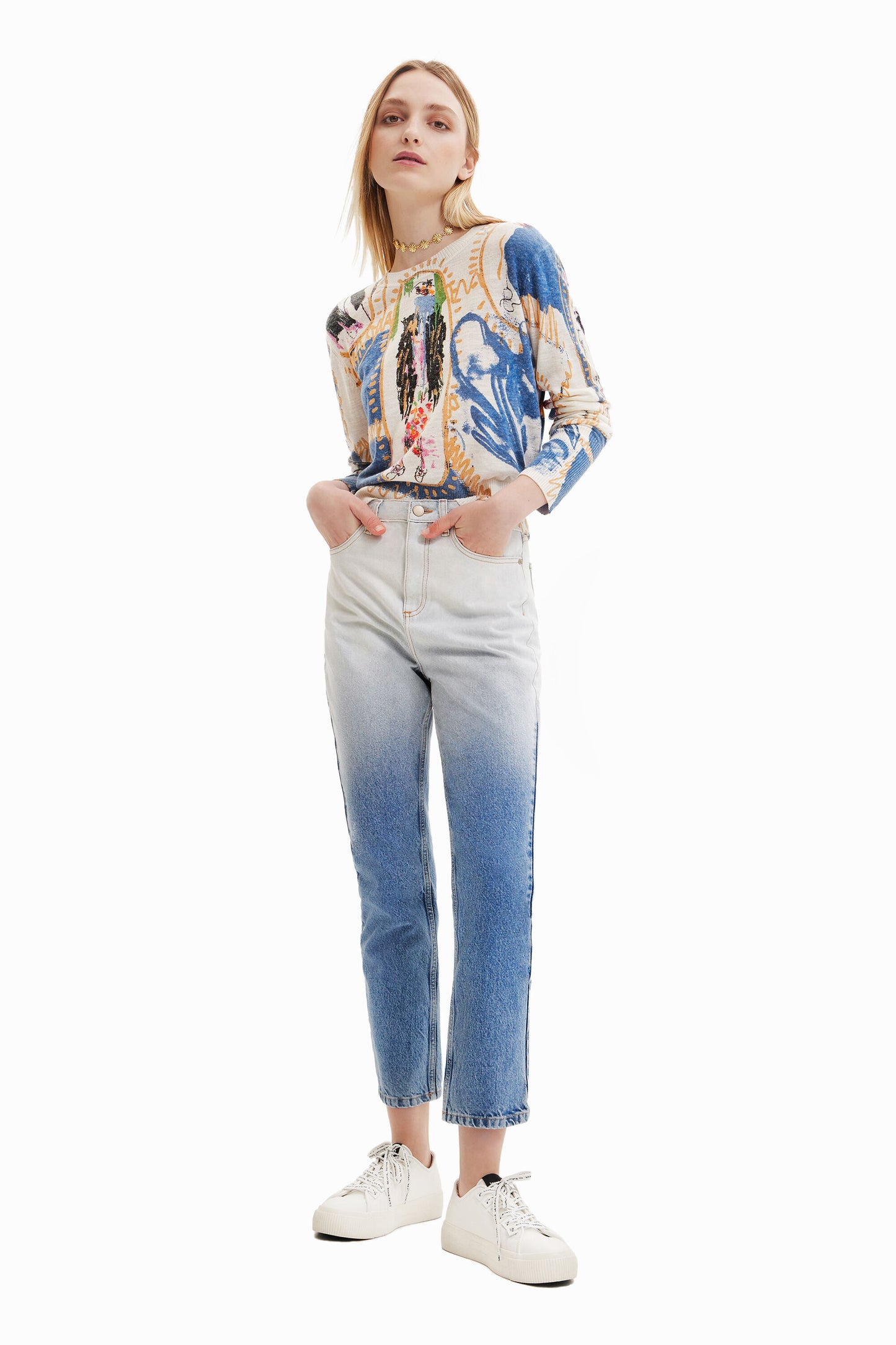 Desigual Printed Pullover Sweater