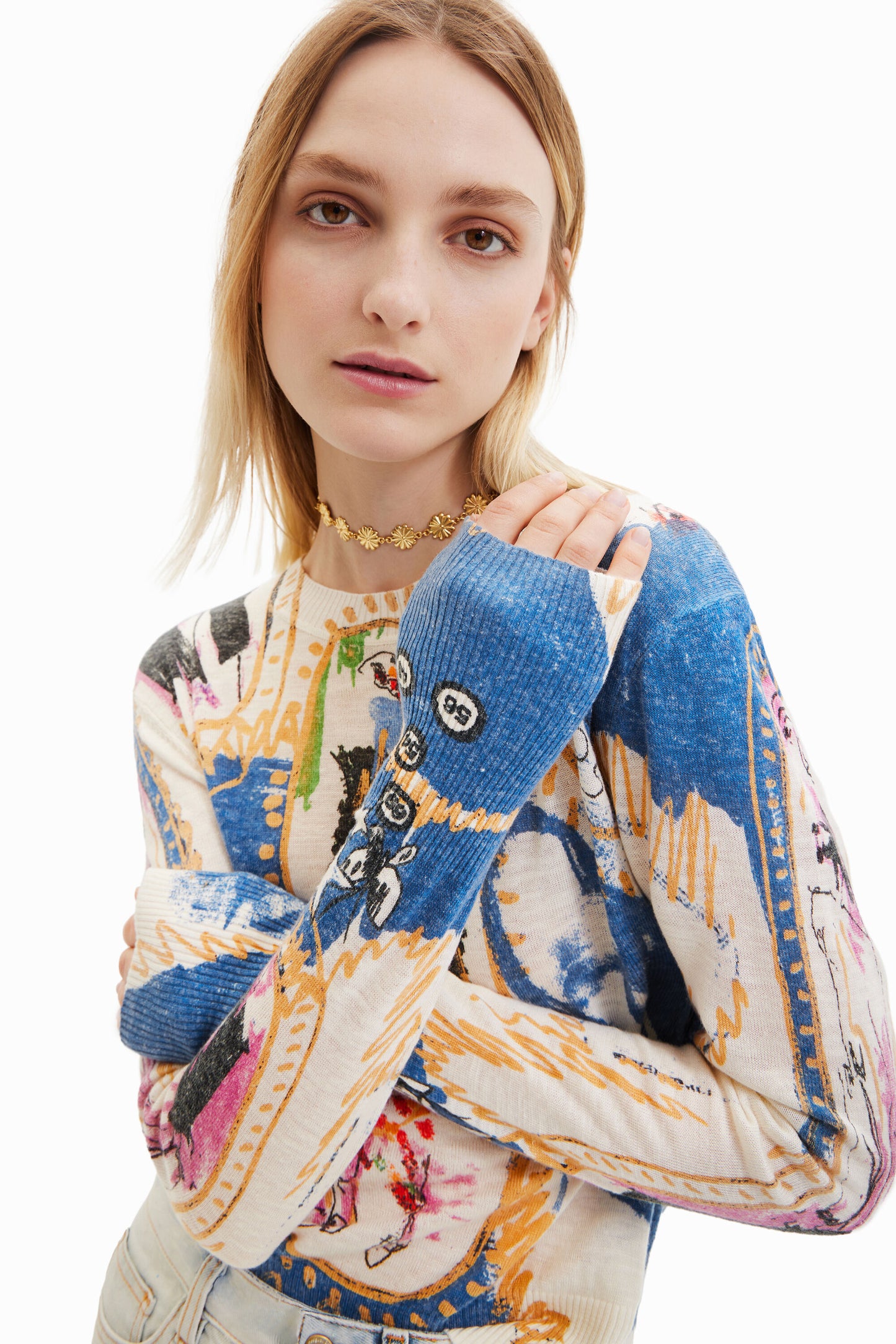 Desigual Printed Pullover Sweater