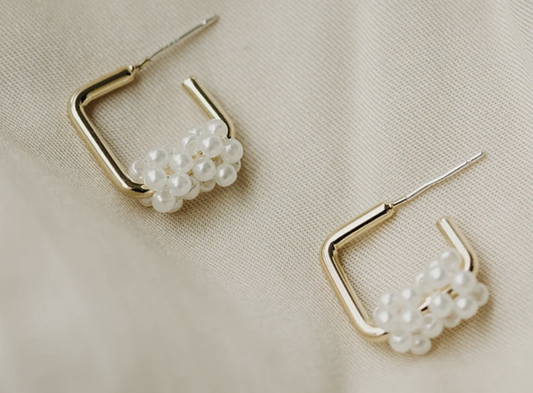 Ali Geometric Pearl Earrings - Elements Berkeley