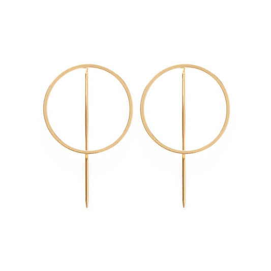 Circle + Line Threader Earrings - Elements Berkeley