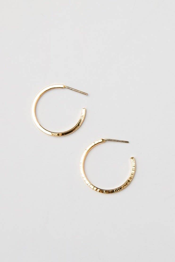 Brenda Grands Jewelry - Thin Hammered Hoops Mini