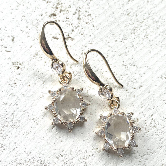 Crystal Gold Earrings