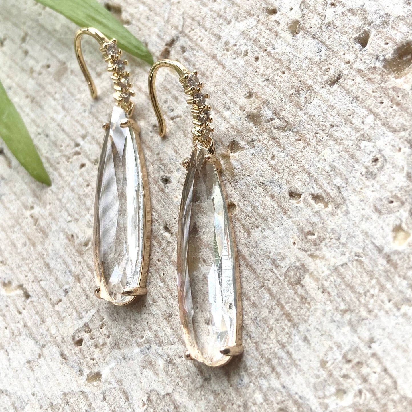 Crystal earrings teardrop bridal