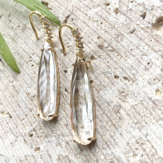 Crystal earrings teardrop bridal