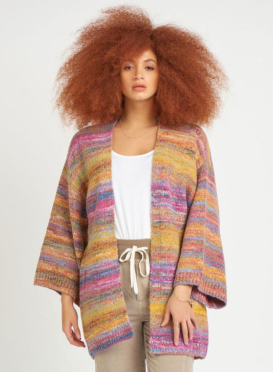 DEX Kimono Sleeve Space Dye Cardigan Sweater