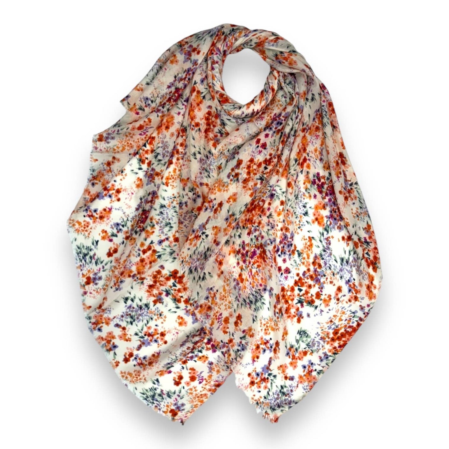 London Scarves - Summer colour Mimosa flower prints on medium weight scarf