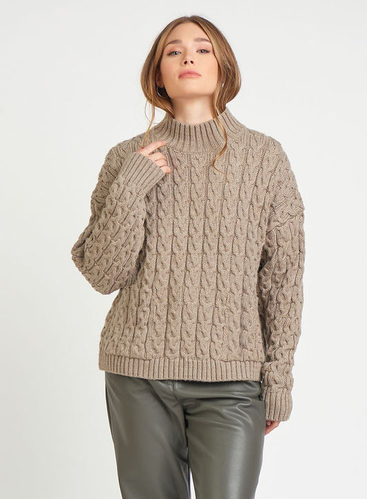 Dex/Black Tape Cable Knit Sweater