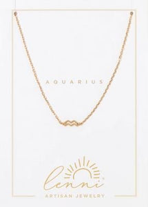 Lenni & Co. Zodiac Necklace Aquarius