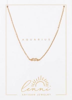 Lenni & Co. Zodiac Necklace Aquarius