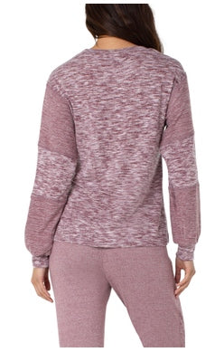 LIVERPOOL Crew Neck Pullover with Raw Edge Seams