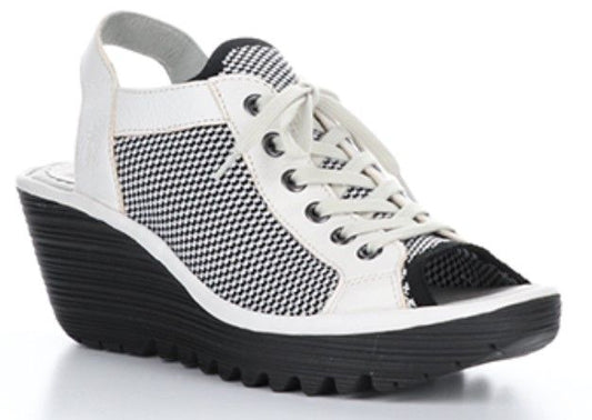 Fly London Lace Front Wedge Sandal