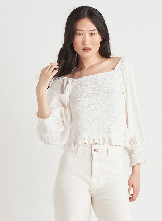 Dex Smocked Square Neck Blouse