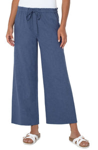 Liverpool Pull-On Tie-Waist Wide Leg Ankle