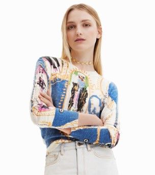 Desigual Printed Pullover Sweater