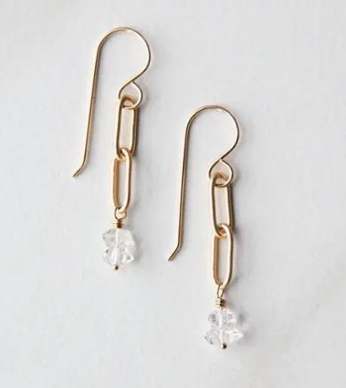 Herkimer Chain Earrings