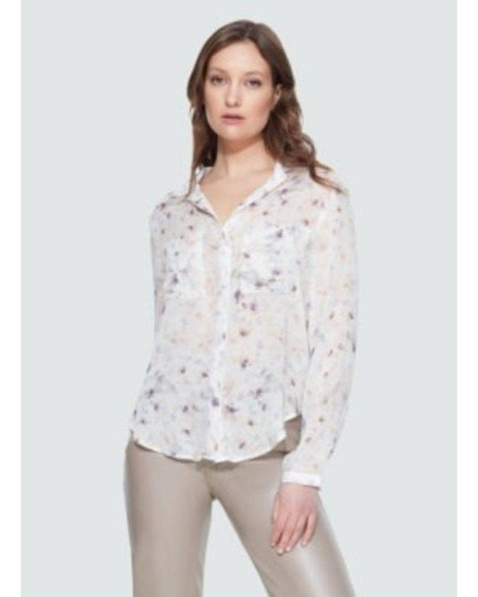 BUTTON FRONT POCKET BLOUSE