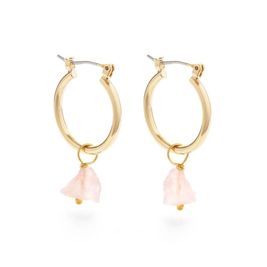 Raw Rough Cut Gemstone Hoops