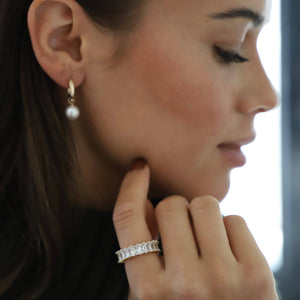 Katie Waltman Jewelry - AUDREY PEARL HOOP EARRINGS