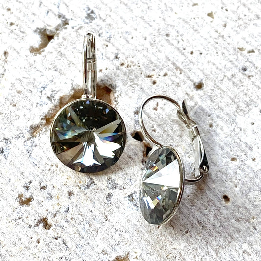 Black diamond Swarovski earring
