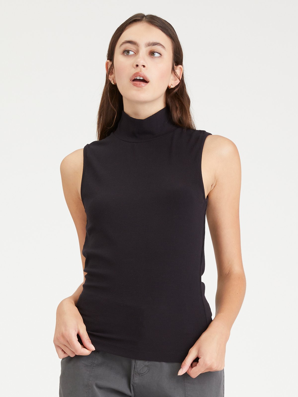 SANCTUARY Essential Sleeveless Mock Neck Top