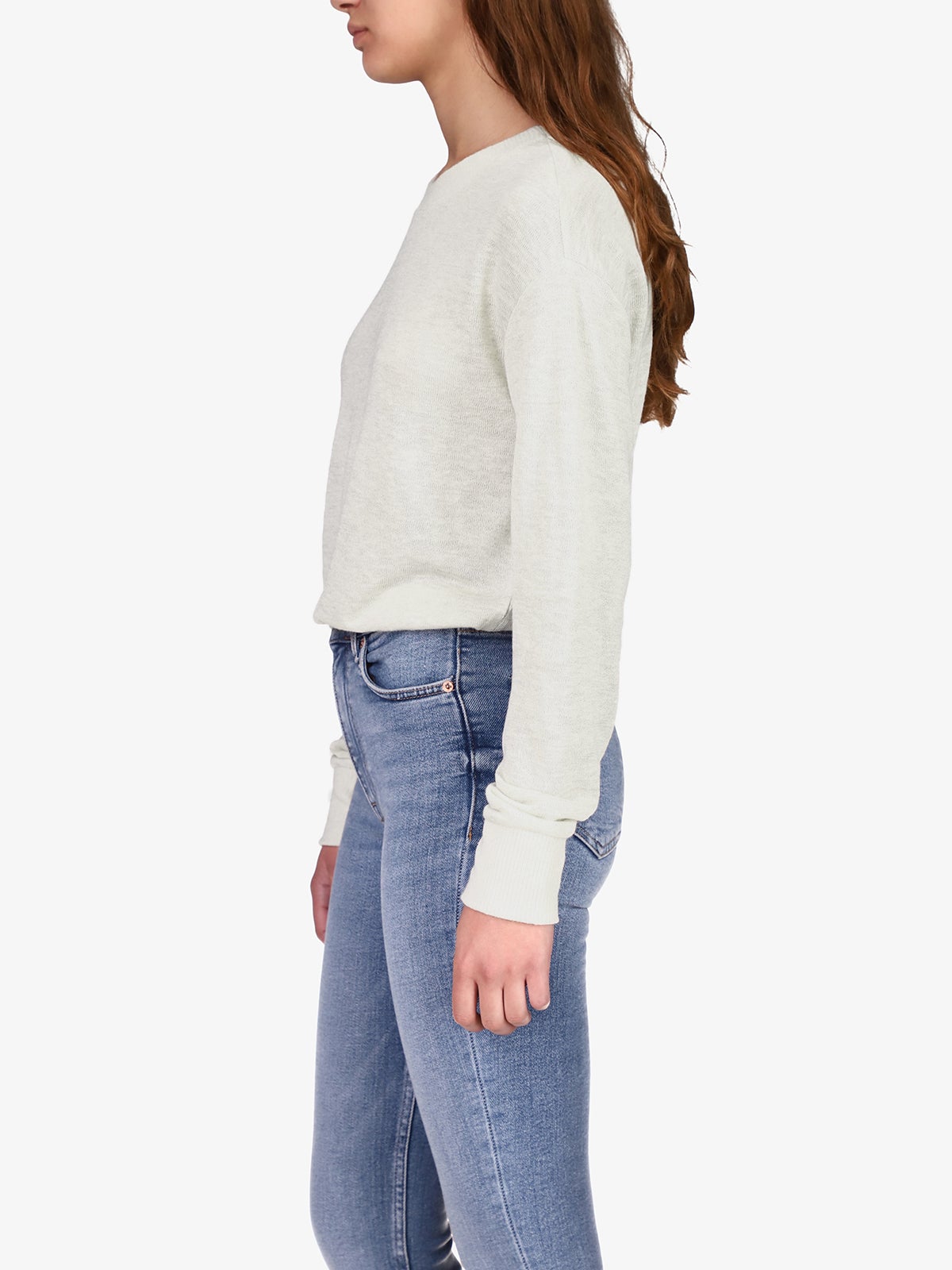 Sanctuary Bubble Hem Volume Top Heather Buttercream