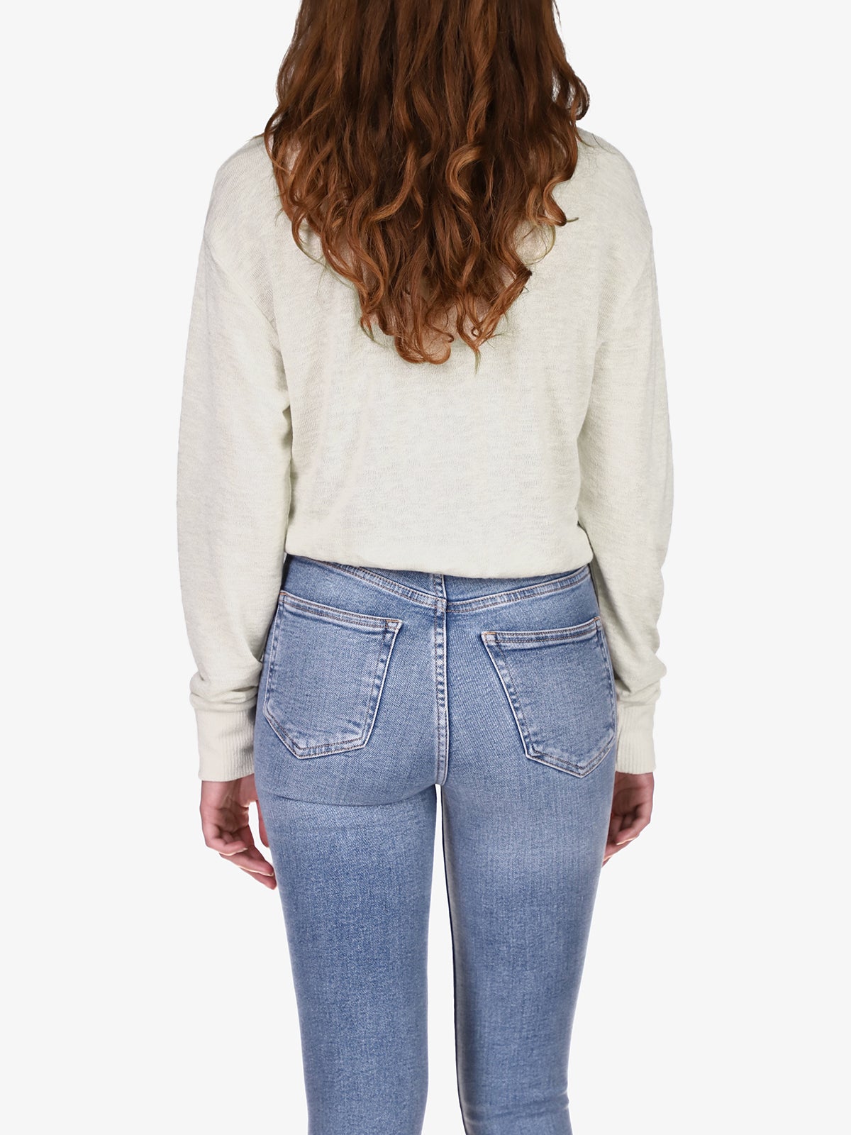 Sanctuary Bubble Hem Volume Top Heather Buttercream