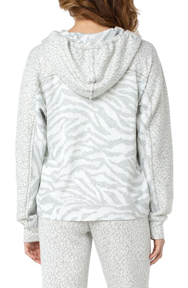 Liverpool Zip front Hoodie With Raw Seams