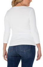 Load image into Gallery viewer, Liverpool 3/4 Sleeve Button Front Rib Knit Henley Top

