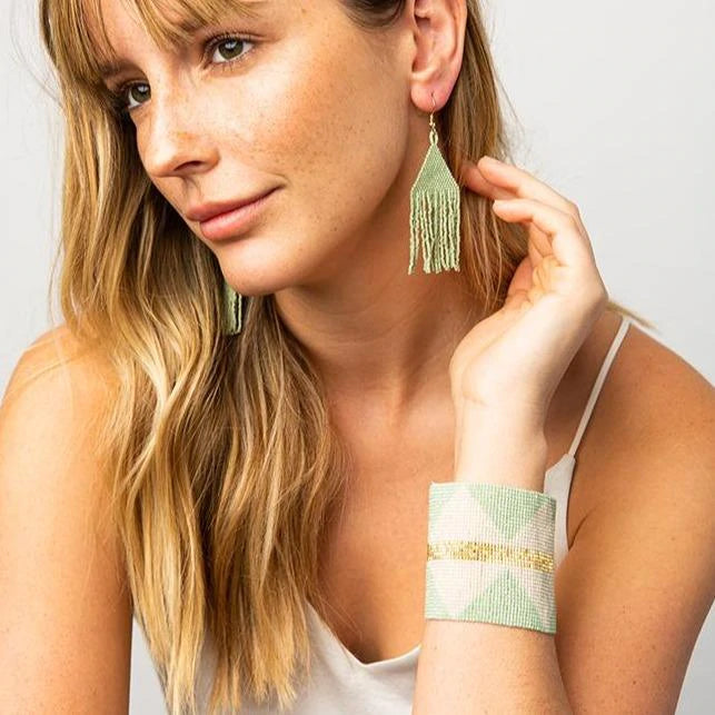 Ink & Alloy Mint Luxe Petite Fringe Earring