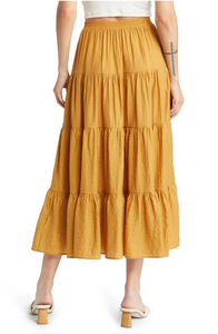 Moon River Textured Tiered Maxi Skirt