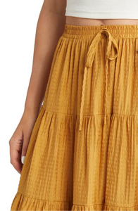 Moon River Textured Tiered Maxi Skirt